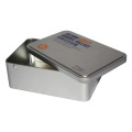 Custom silver aluminum safety storage rectangular tin can Wholesale large rectangle metal tin box with sliding lid